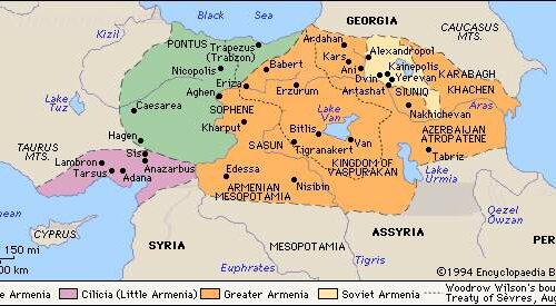 Carte historique de l'Arménie